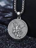 wholesale 925 Sterling Silver Saint Michael Archangel Medal Necklace Christian Religious s for Men Women Boys Girls-0-1