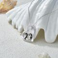 wholesale 925 Sterling Silver Heart-Shaped Penguin Pendant Necklace for Women's Gifts-0-2