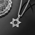 wholesale 925 Sterling Silver Star of David Necklace with Chain - Jewish Pendant Gift for Men-0-3