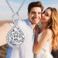 wholesale 925 Sterling Silver Infinity Love You Moissanite Necklace for Women-0-5