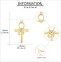 wholesale 14K Gold Evil Eye Cross Pendant Necklace with Cubic Zirconia and Chain for Women Girls-0-2