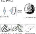 wholesale 925 Sterling Silver Moonstone Sun & Star Huggie Hoop Earrings for Women-0-2