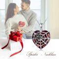 wholesale 925 Sterling Silver Spiderweb Heart Garnet Gemstone Pendant Necklace for Women's Jewelry-0-4