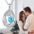 wholesale Sterling Silver Yellow Gold Plated Gemstone Tree of Life Pendant Necklace-0-189