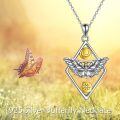 wholesale 925 Sterling Silver Butterfly Pendant With Sun And Moon Elements-0-5