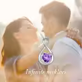 TOUPOP Sterling Silver Birthstone Infinity Love Moon Necklace For Women-0-2