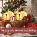 wholesale 18k Yellow Gold Round Stud Earrings with 3mm Balls and Claws Design - Valentines Day Gift for Her-0-1