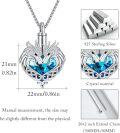 wholesale 925 Sterling Silver Heart-Shaped Unicorn Urn Keepsake Jewelry with Blue Crystals and Funnel Set - Memorial Cremation Ashes Holder Necklace for Women-0-4