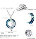 wholesale 925 Sterling Silver Blue Swarovski Crystal Mermaid Pendant Necklaces for Women Ocean Theme s 45cm Chain Length-0-2