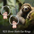 wholesale 925 Sterling Silver Sloth Huggie Hoop Earrings for Women Girls-0-5