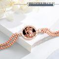 wholesale 925 Sterling Silver Plated Rose Gold Saint Christopher Protect Us Charm Bracelet with Black Onyx Stone and Religious Symbol Pendant for Men Women  6-8 Adjustable Length-0-2