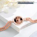 wholesale 925 Sterling Silver Plated Rose Gold Saint Christopher Protect Us Charm Bracelet with Black Onyx Stone and Religious Symbol Pendant for Men Women  6-8 Adjustable Length-0-2