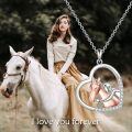 TOUPOP Sterling Silver & Stone Horse Necklace Jewelry-0-1