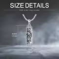 TOUPOP 925 Sterling Silver Stone Cylinder Dragon Eagle Wolf Cremation Necklace Pendant Memorial Jewelry-0-1
