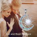 wholesale Sterling Silver Sun Moon Necklace w Blue Opal White Opal Abalone Labradorite Moonstone Gift for Teen Girls-0-23
