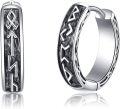 wholesale 925 Sterling Silver Celtic Knot Huggie Earrings with Star of David Design and Textured Finish-0-0
