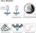 wholesale 925 Sterling Silver Blue Crystal Bat Huggie Hoop Earrings for Women Girls Gothic Punk Style Vampire  4cm Diameter-0-4