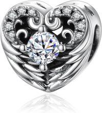 wholesale 925 Sterling Silver Stone Angel Wing Charm Bracelet Jewelry Gift for Women-04 Apr - Simulated Diamond