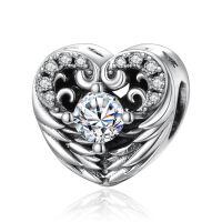 wholesale 925 Sterling Silver Stone Angel Wing Charm Bracelet Jewelry Gift for Women-04 Apr - Simulated Diamond