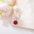 wholesale 925 Sterling Silver Heart & Red Enamel Basketball Lariat Necklace Sports Jewelry for Women-0-3