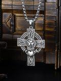 wholesale 925 Sterling Silver Celtic Knot Claddagh Shamrock Cross Pendant Necklaces for Men & Women Protection s with 24+2Rolo Chains (Gift Box Included)-0-4