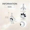 wholesale 925 Sterling Silver Heart with Dog Paw Print Drop Earrings Gift for Women-0-4