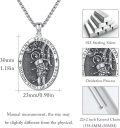 wholesale 925 Sterling Silver Basketball Athlete Protection Saint Sebastian Medal Pendant Necklace for Men-0-5
