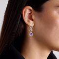 wholesale 925 Sterling Silver Heart Pendant Earrings With Purple Gemstones-0-2
