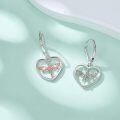wholesale 925 Sterling Silver Heart-Shaped Dragonfly Drop Earrings with Rose Gold Accents and Cubic Zirconia Stones-0-3