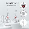 wholesale 925 Sterling Silver Heart Ox Earrings Wholesale With Red Gemstones-0-1