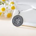 wholesale 925 Sterling Silver Aquarius Zodiac Sign Necklace with Cubic Zirconias for Women Girls Gift Fine Jewelry 45cm Chain Length-0-1