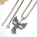 wholesale 925 Sterling Silver Angel of Protection Cross Pendant Necklace for Women & Men - Religious s-0-1