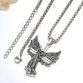 wholesale 925 Sterling Silver Angel of Protection Cross Pendant Necklace for Women & Men - Religious s-0-1