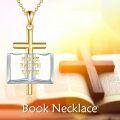 wholesale 925 Sterling Silver Book-Shaped Hope Faith Love Cross Pendant Necklace-0-1