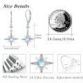 wholesale 925 Sterling Silver Star Opal Leverback Drop Earrings-0-4