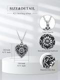 wholesale 925 Sterling Silver Heart Sunflower Cremation Pendant Urn Necklace for Ashes with Funnel and Fill Kit - Memorial Keepsake Jewelry-0-5