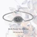 wholesale 925 Sterling Silver Oxidized Floral Oval Locket Bracelet With Filling Tool Set-0-2
