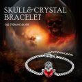 wholesale 925 Sterling Silver Red Heart Crystal Skull Charm Bracelet Gothic s for Women and Men-0-5