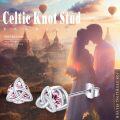 wholesale 925 Sterling Silver Celtic Birthstone Stud Earrings Celtic Knot Jewelry Gifts-0-2