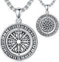 wholesale 925 Sterling Silver Vegvisir Compass Pendant Norse Viking Jewelry for Men -0-0