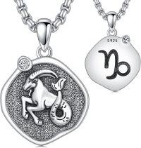 wholesale Sterling Silver Zodiac Constellation Necklace Astrology Pendant-12-Capricorn Necklace