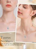 TOUPOP Sterling Silver Birthstone Zodiac Constellation Necklace-0-3