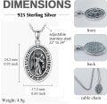 wholesale 925 Sterling Silver Oval Saint Raphael Protect Us Pendant Necklace for Women Men Catholic  24 Chain-0-3