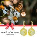 TOUPOP 14K Gold Plated Sterling Silver Jade Earrings for Women-0-2