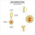 wholesale 925 Sterling Silver Citrine Gold Plated Sunburst Hoop Drop Earrings-0-3