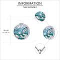 wholesale 925 Sterling Silver Blue Green Stone Whale Pendant Necklace for Women and Men-0-4