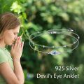wholesale 925 Sterling Silver Evil Eye Bracelet With Blue Gemstone And Crystal Details-0-1