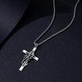 wholesale 925 Sterling Silver Scorpion on Cross Mens Pendant Necklaces-0-3