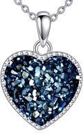 wholesale 925 Sterling Silver Iridescent Crystal Heart Pendant Necklace - Valentine's Day Gifts for Her-0-5