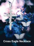 wholesale 925 Sterling Silver Rose Butterfly Cross Pendant Necklace for Women-0-4